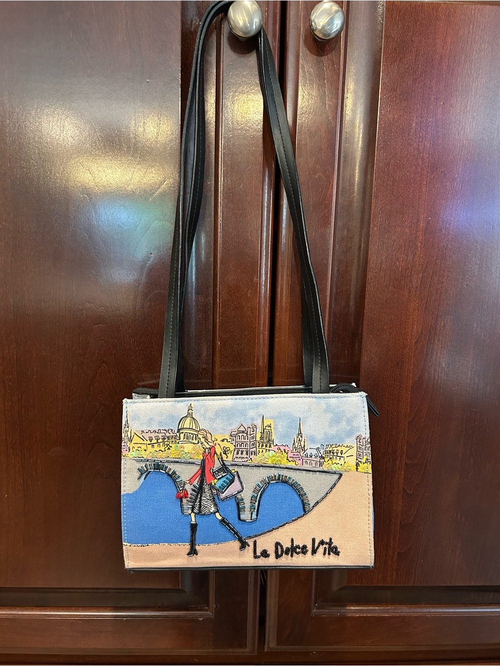 Frankie & Johnnie La Dolce Vita Cityscape Art Shoulder Bag